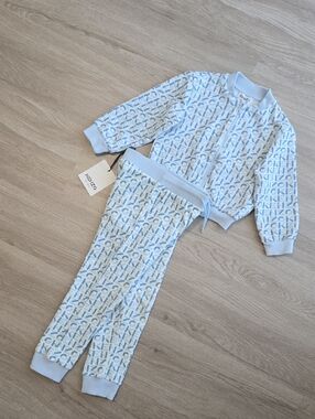 Kenzo Kids Pale Blue Logo-Print Sweatjacket And Joggers Set, Size 4y